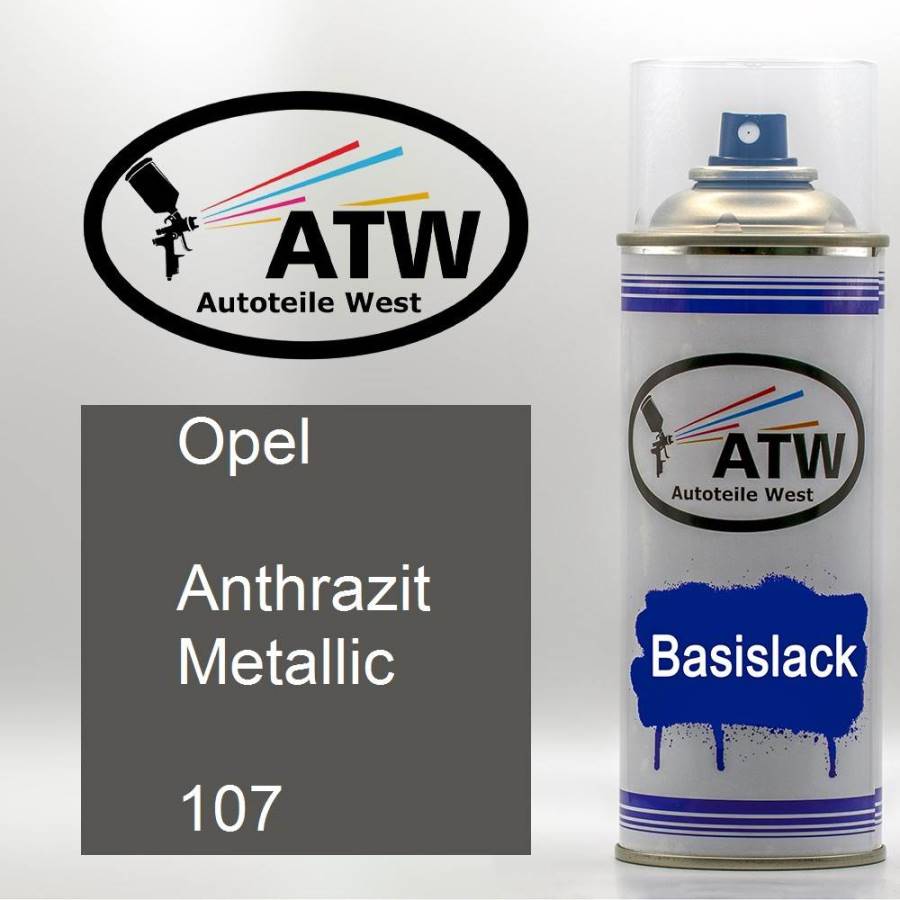 Opel, Anthrazit Metallic, 107: 400ml Sprühdose, von ATW Autoteile West.